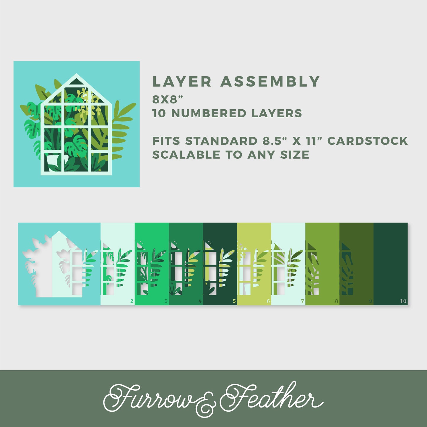 Simple Greenhouse Shadow Box - 3D Shadowbox SVG