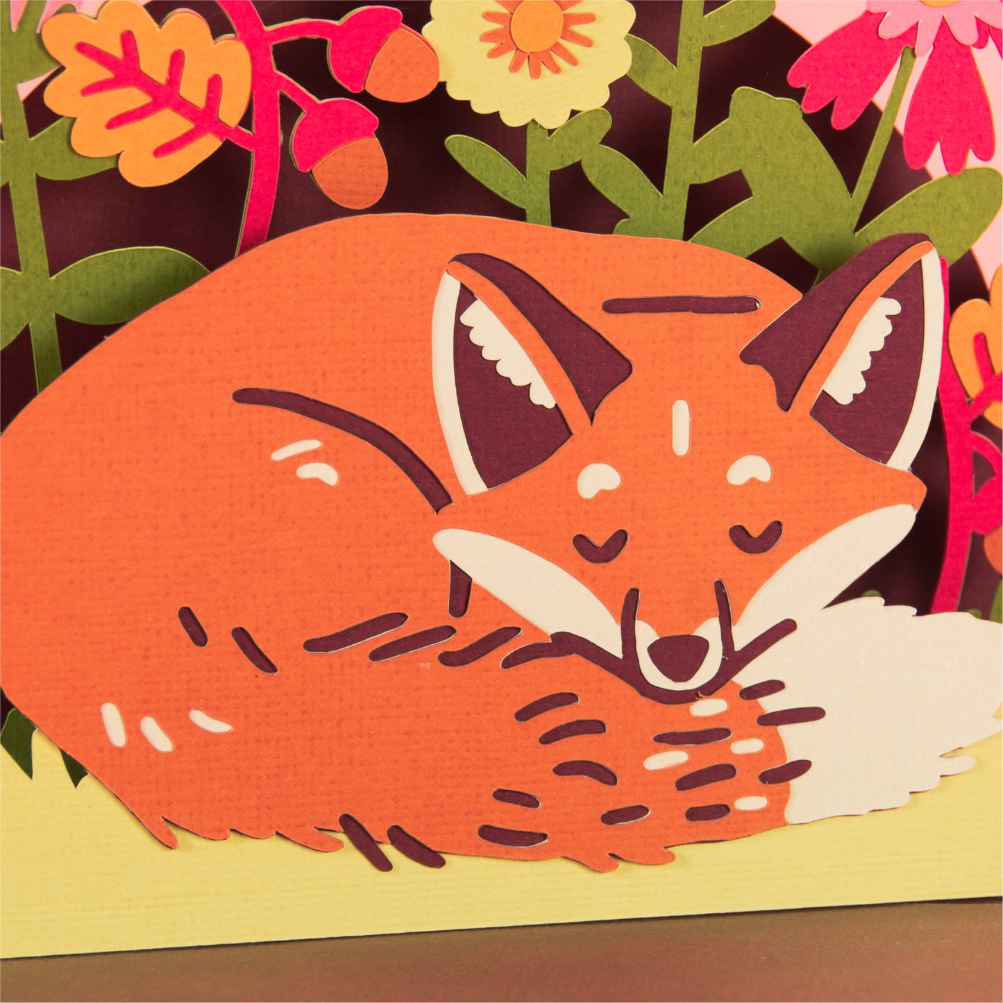 Sleeping Fox Card - 3D Card SVG
