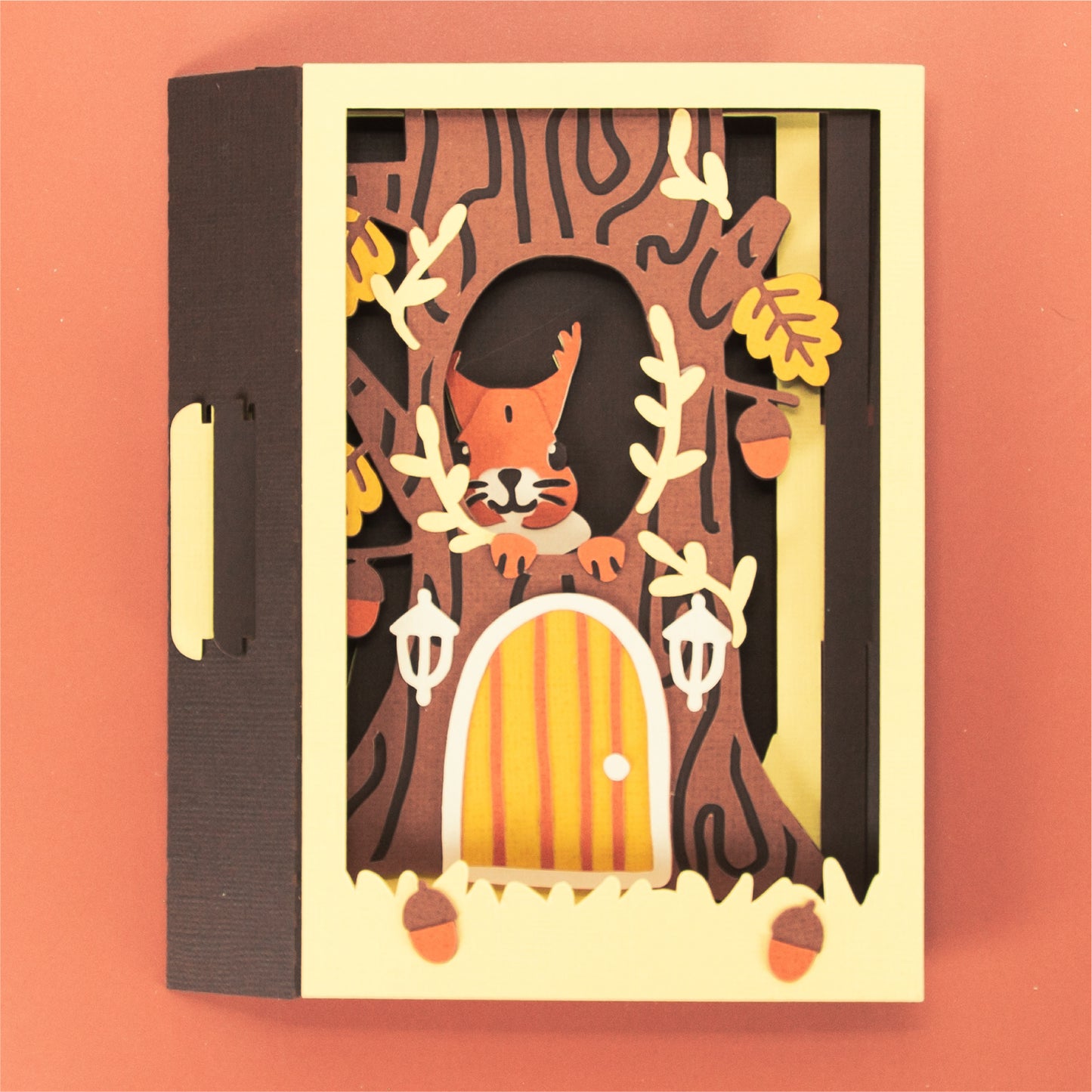 Squirrel in a Tree House Card - 3D Card SVG