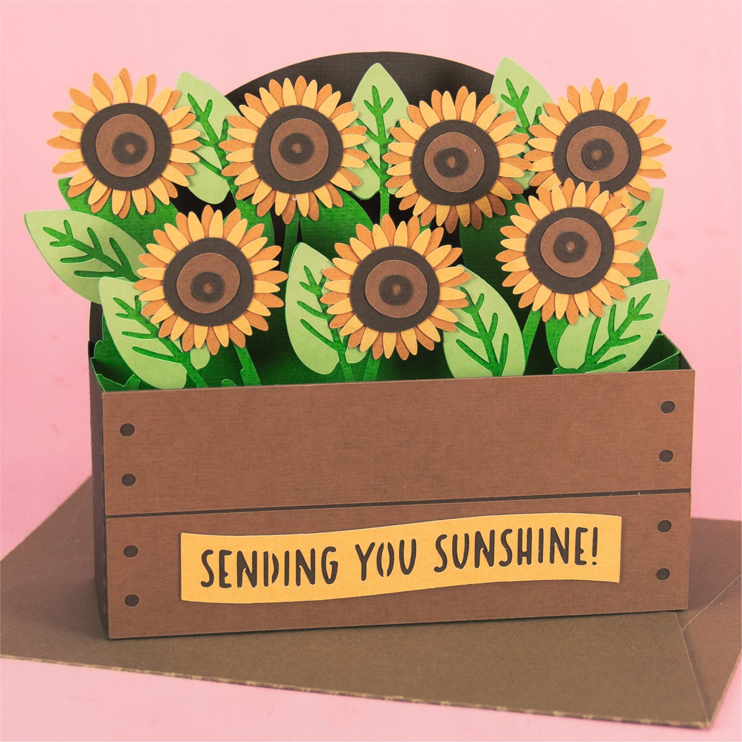 Sunflower Garden Bed Card - 3D Card SVG