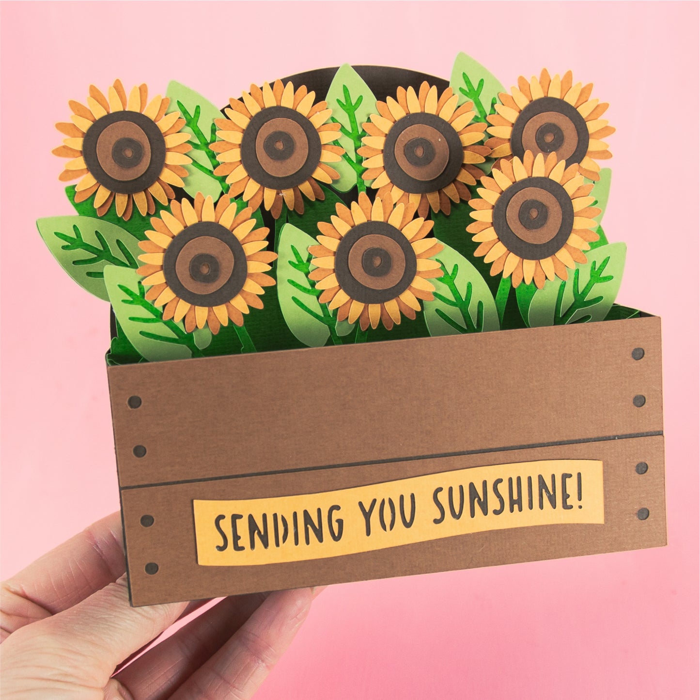 Sunflower Garden Bed Card - 3D Card SVG