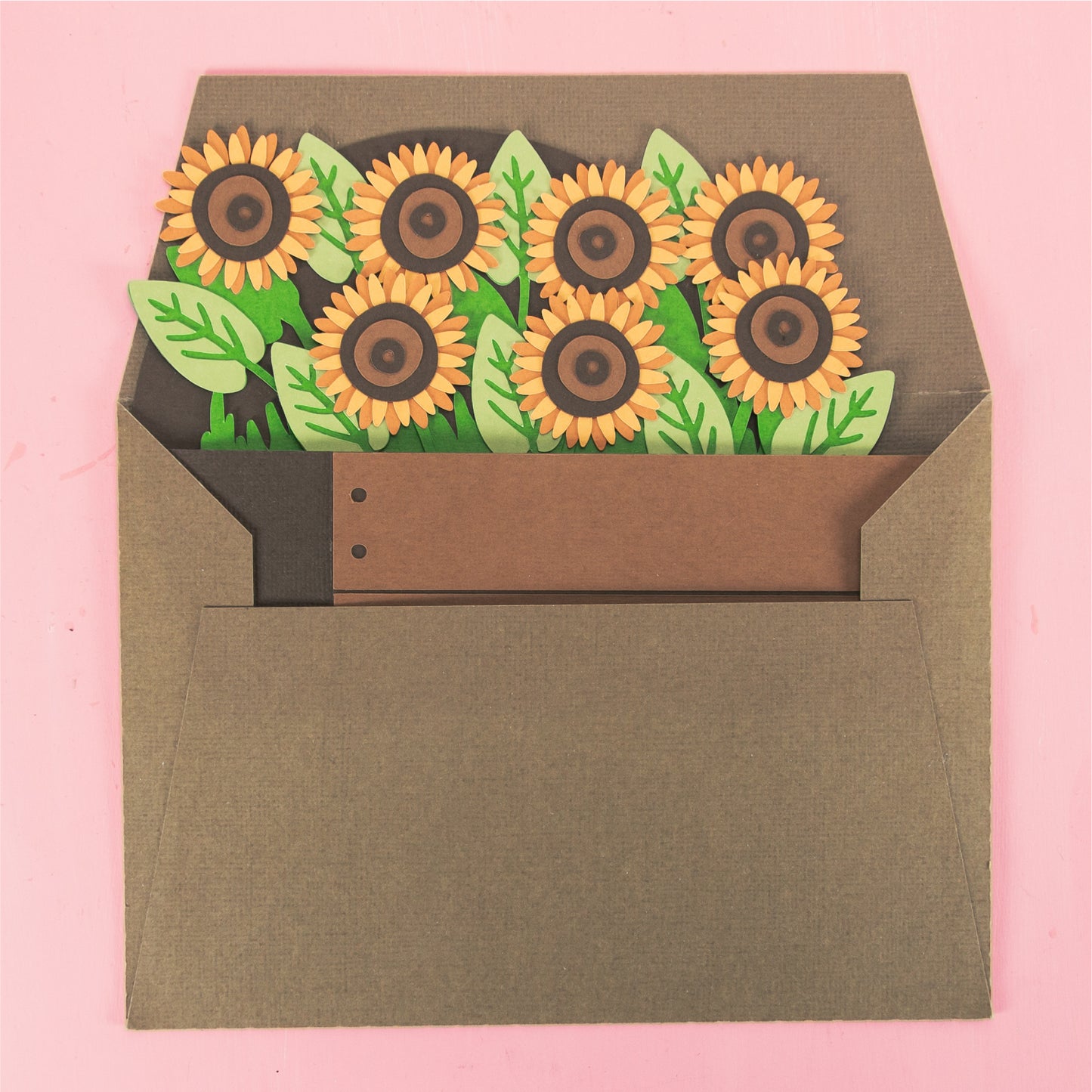Sunflower Garden Bed Card - 3D Card SVG