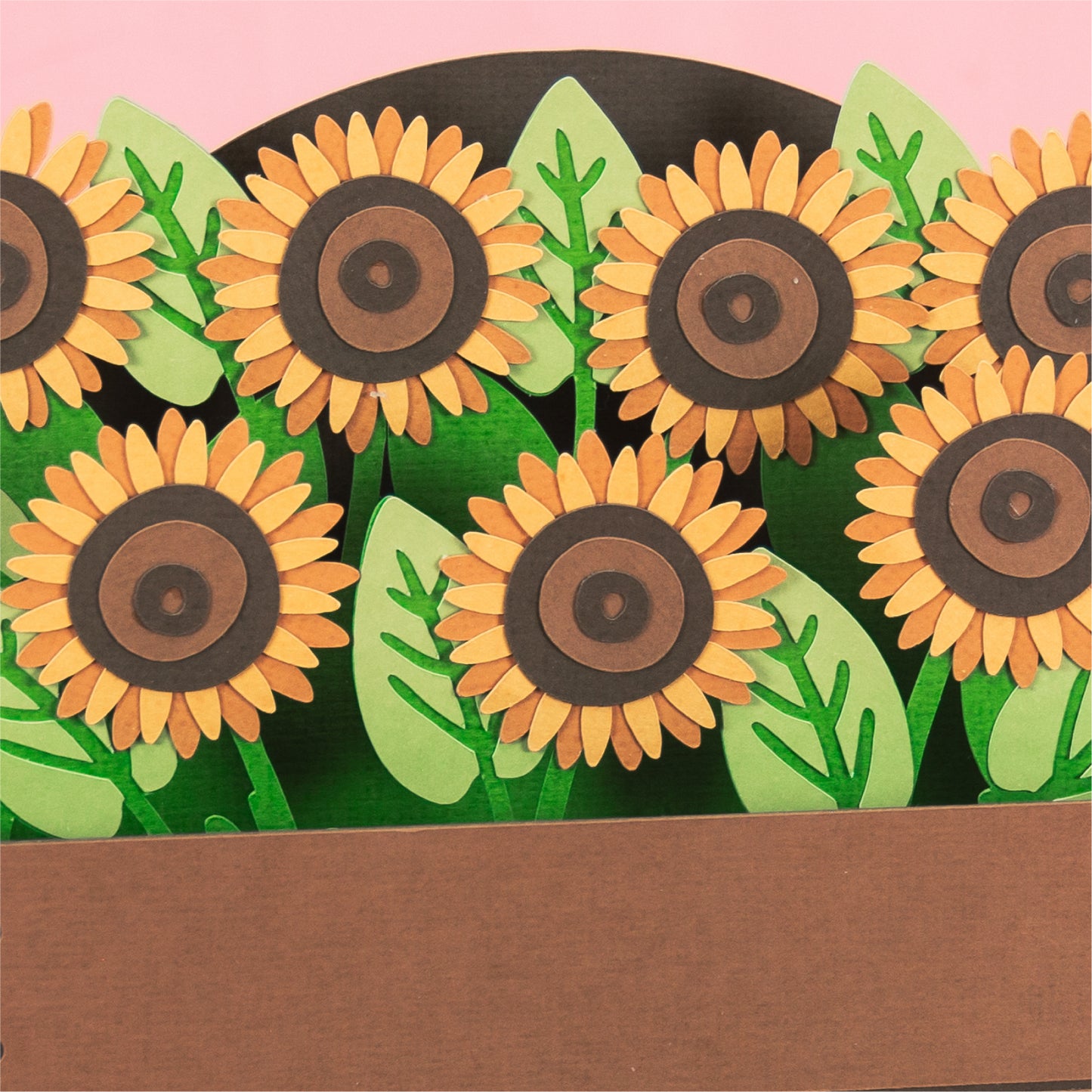 Sunflower Garden Bed Card - 3D Card SVG