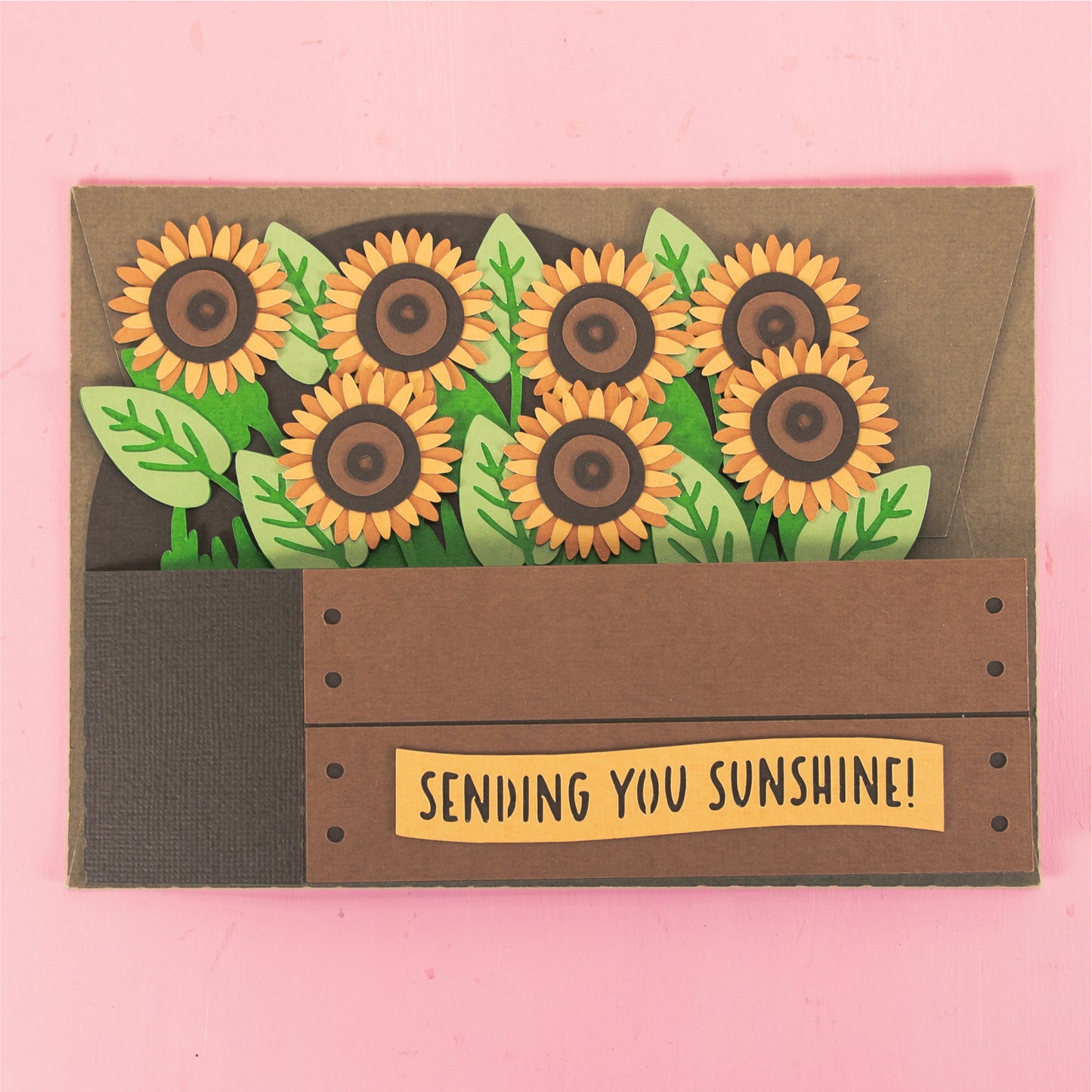 Sunflower Garden Bed Card - 3D Card SVG