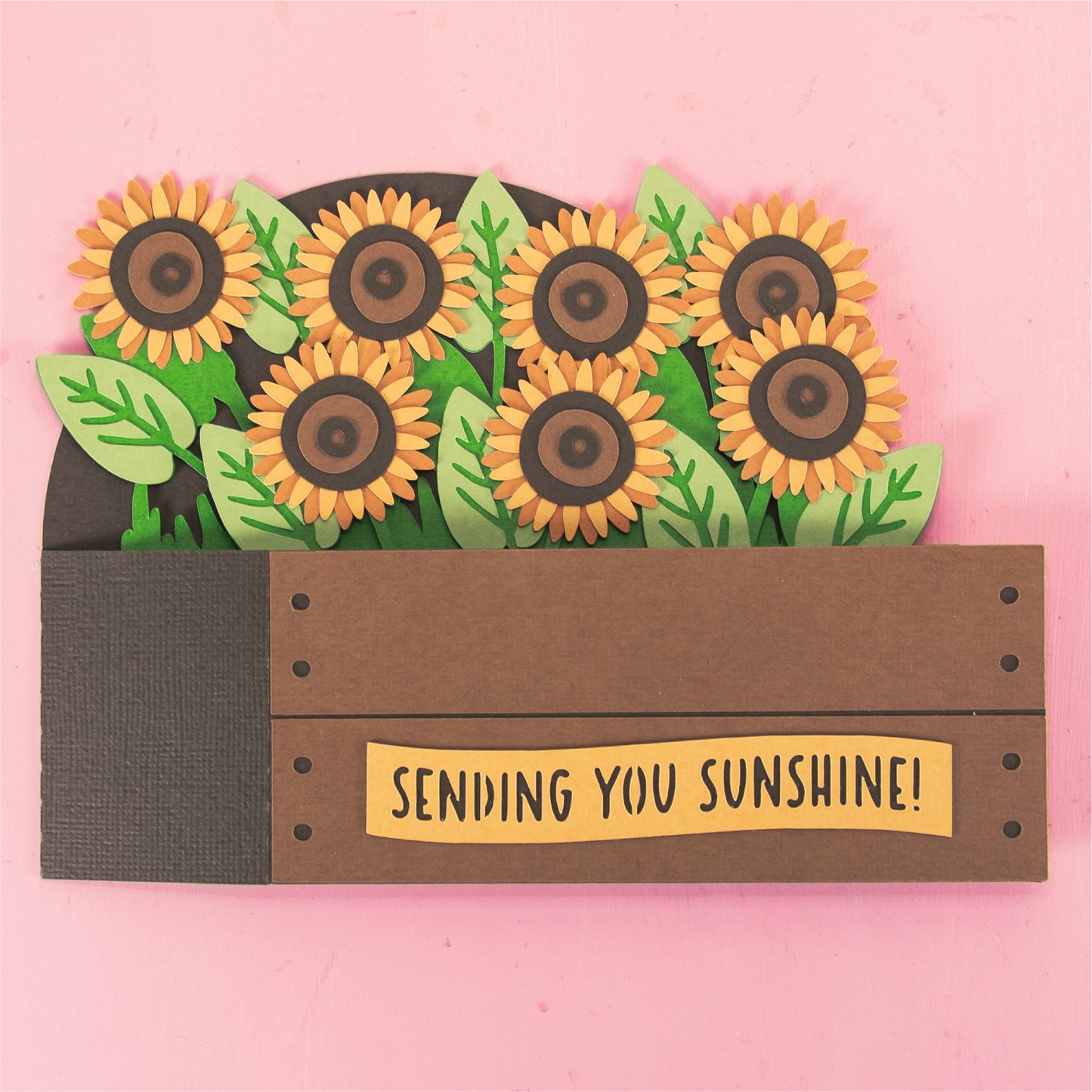 Sunflower Garden Bed Card - 3D Card SVG