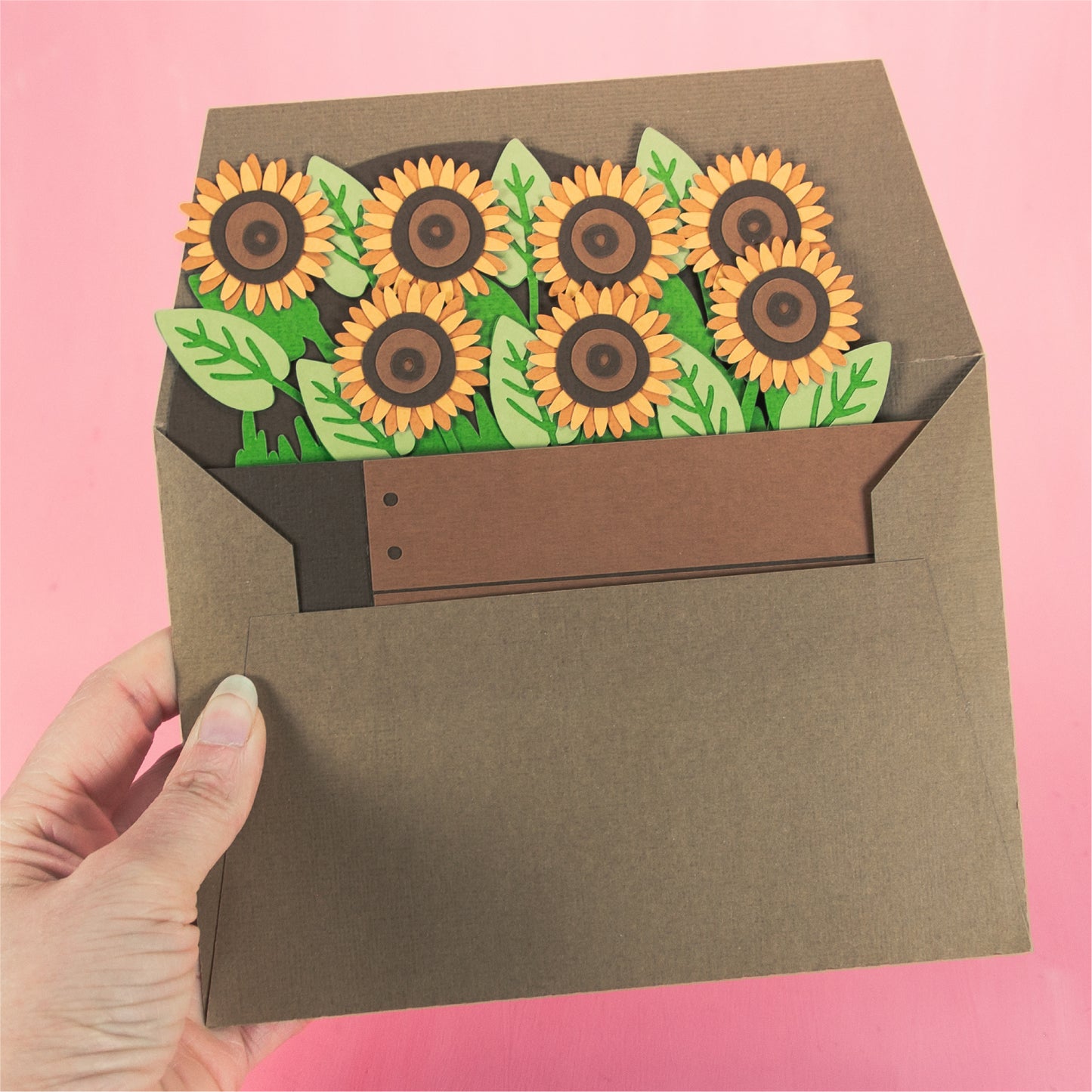 Sunflower Garden Bed Card - 3D Card SVG