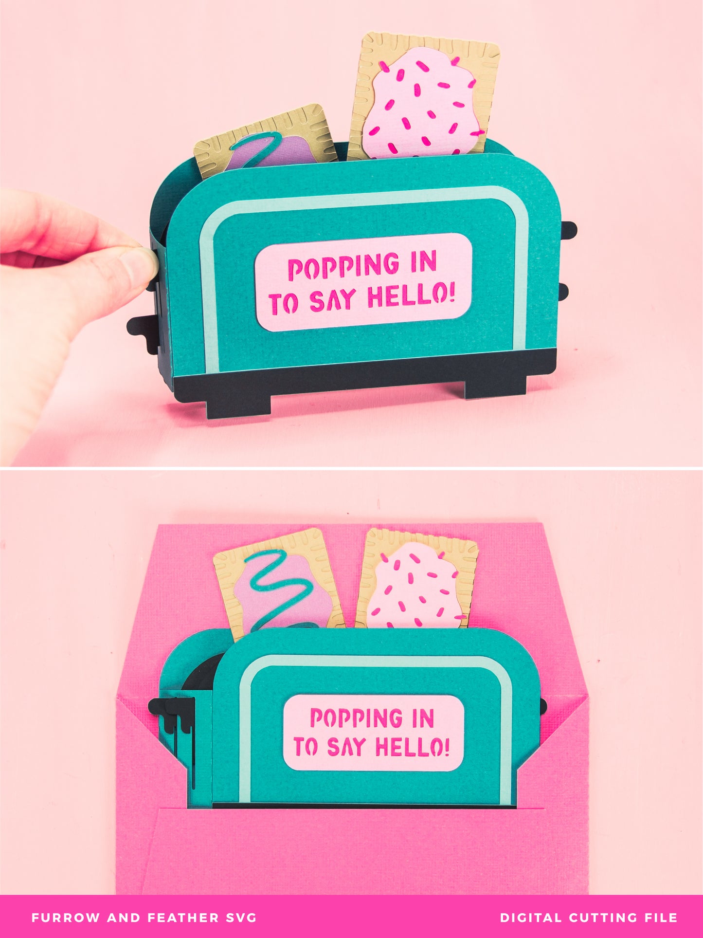 3D Toaster Pastries Card - Any Occasion Card SVG