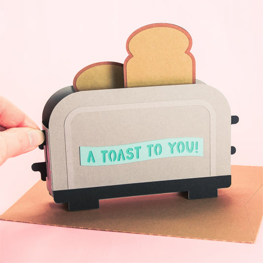 3D Toaster Card - Any Occasion Card SVG