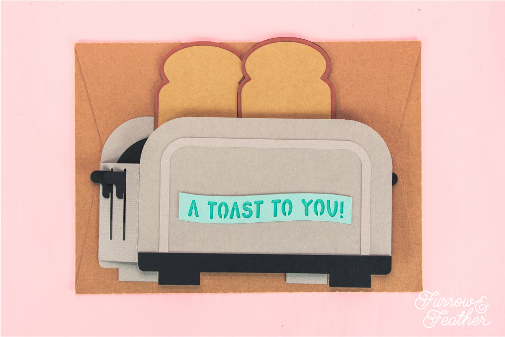 3D Toaster Card - Any Occasion Card SVG