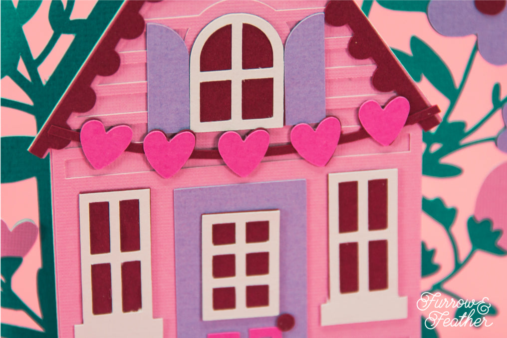 Valentine's Cottage Card SVG - Valentine's Day SVG