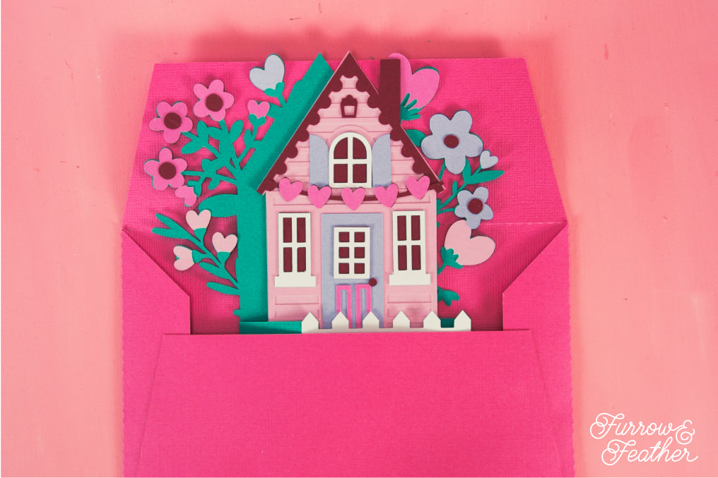 Valentine's Cottage Card SVG - Valentine's Day SVG