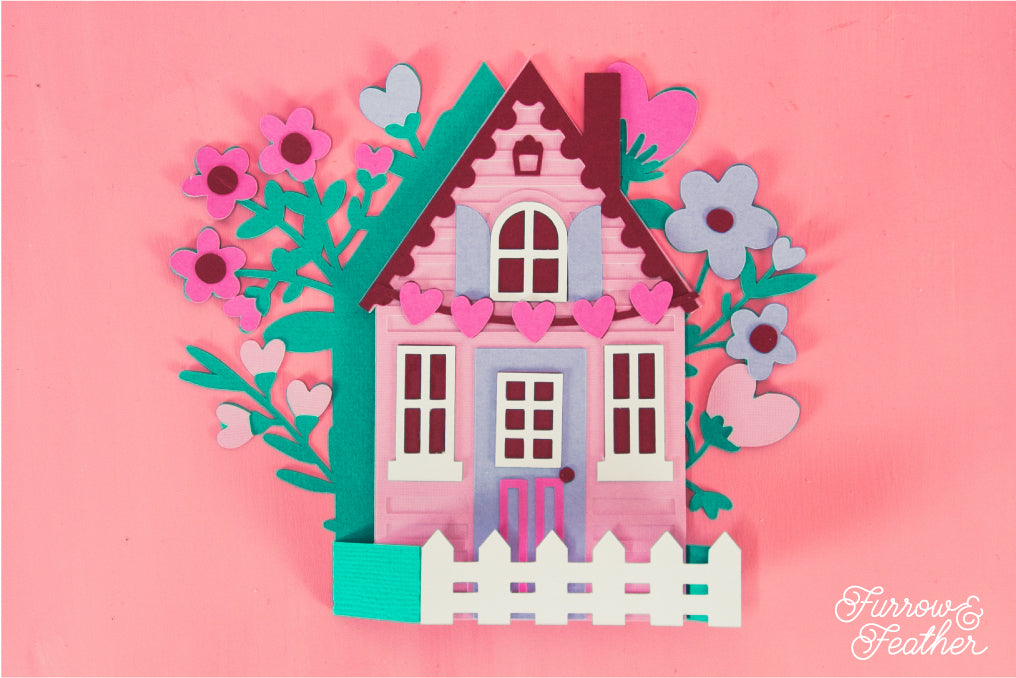 Valentine's Cottage Card SVG - Valentine's Day SVG