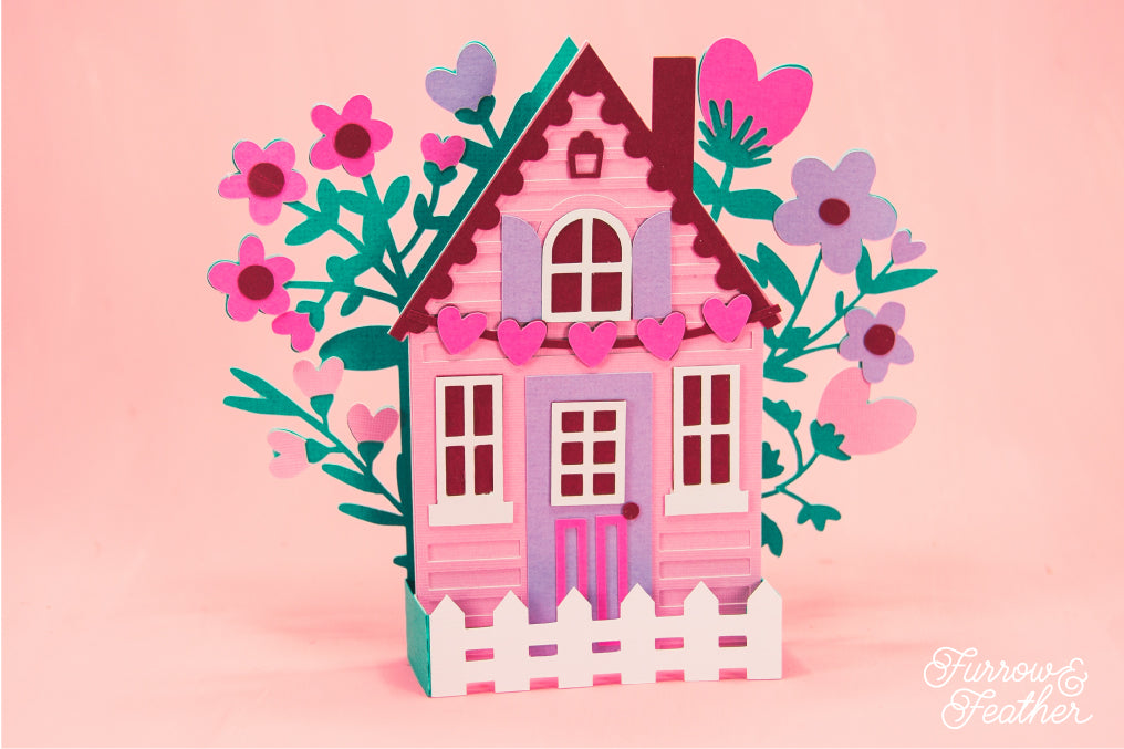 Valentine's Cottage Card SVG - Valentine's Day SVG