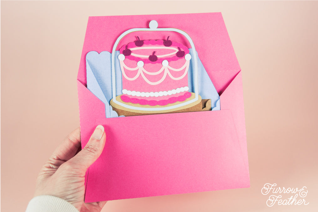 Vintage Cake Stand Card - 3D Birthday Card SVG