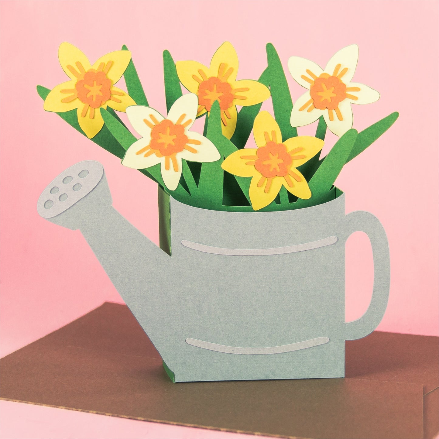 Watering Can with Daffodils Card - Spring Card SVG