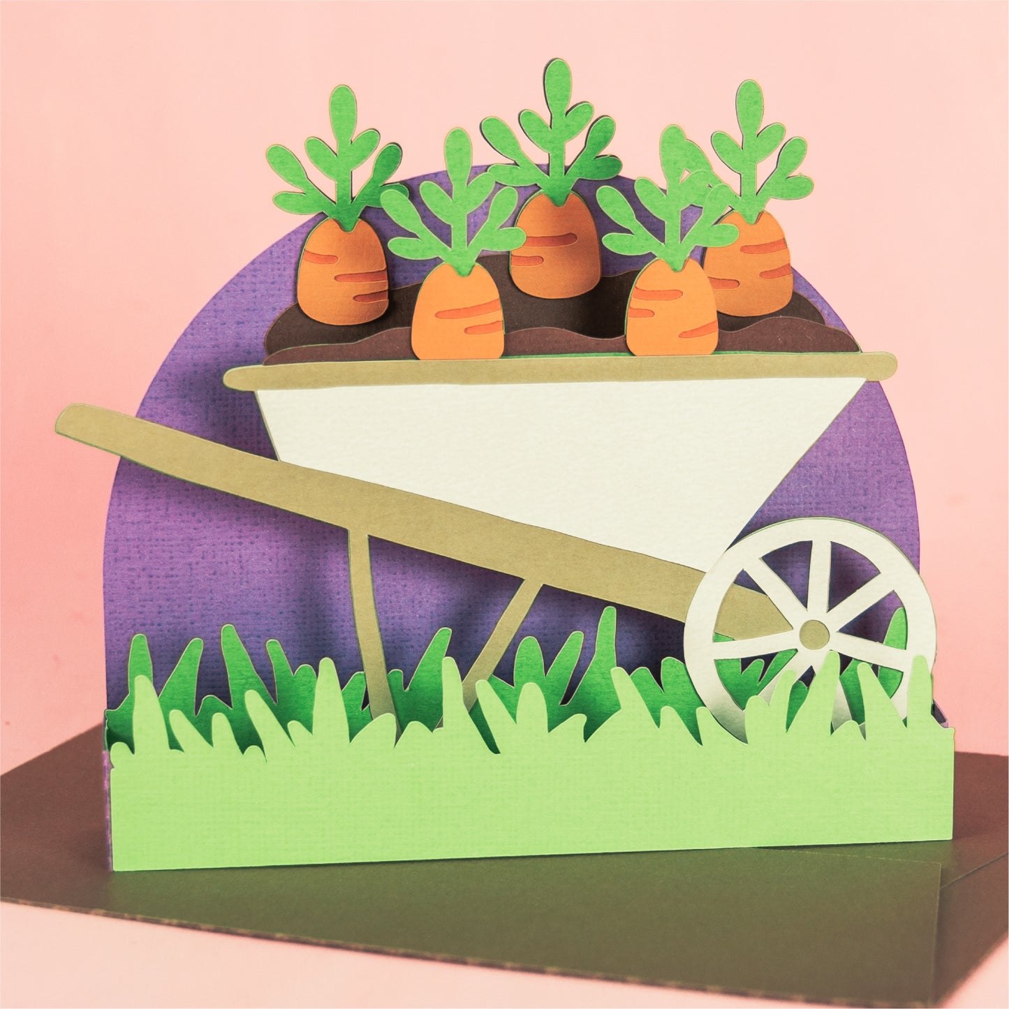 Wheelbarrow with Carrots Card - Easter Card SVG