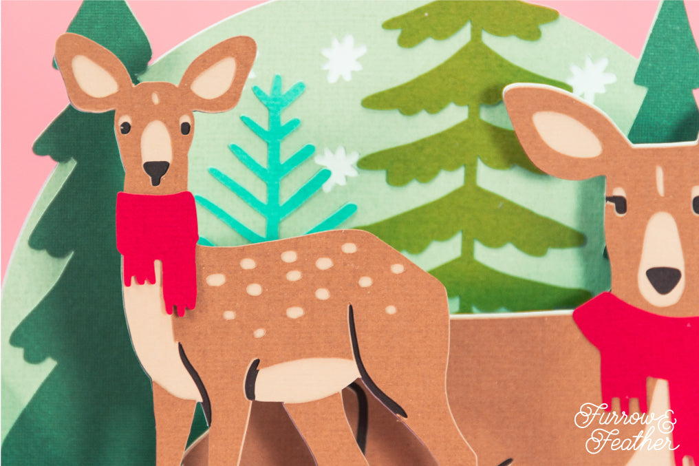 Winter Deer - Christmas Card SVG