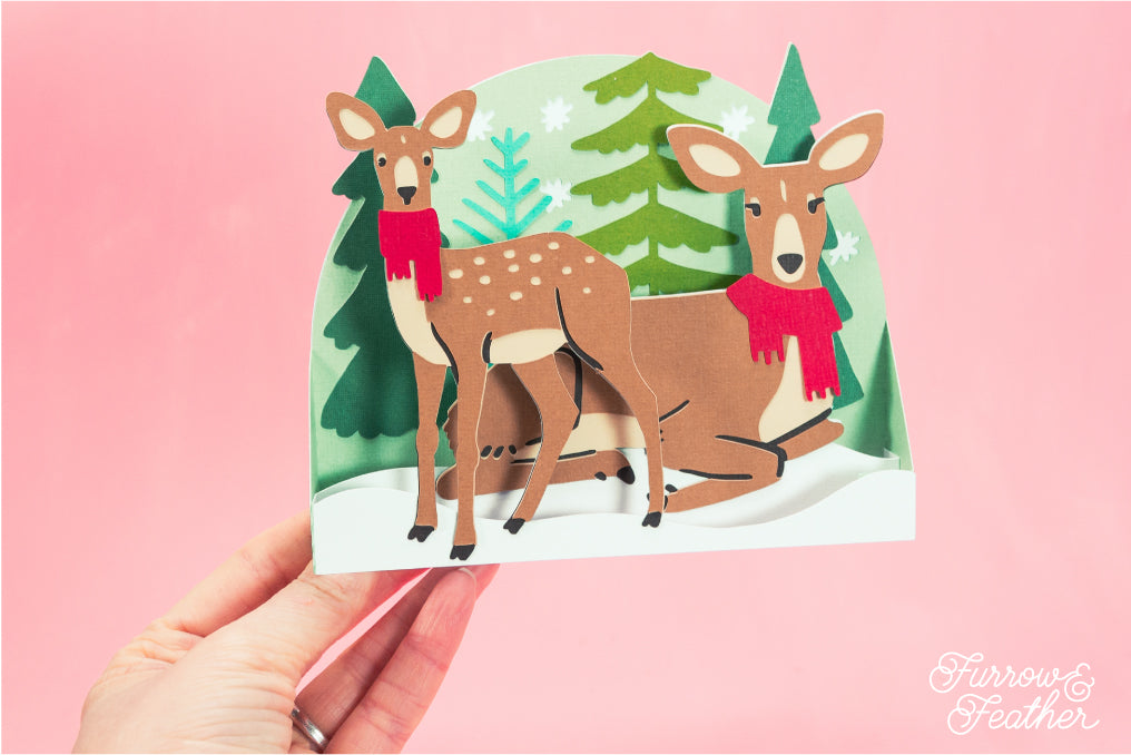 Winter Deer - Christmas Card SVG