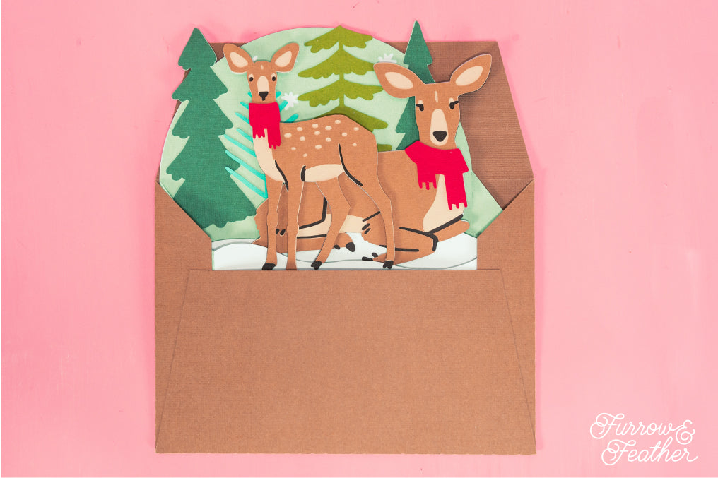 Winter Deer - Christmas Card SVG