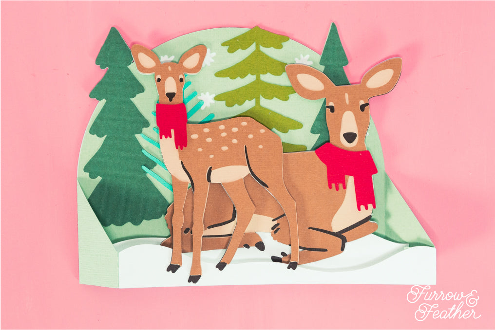 Winter Deer - Christmas Card SVG