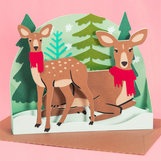 Winter Deer - Christmas Card SVG