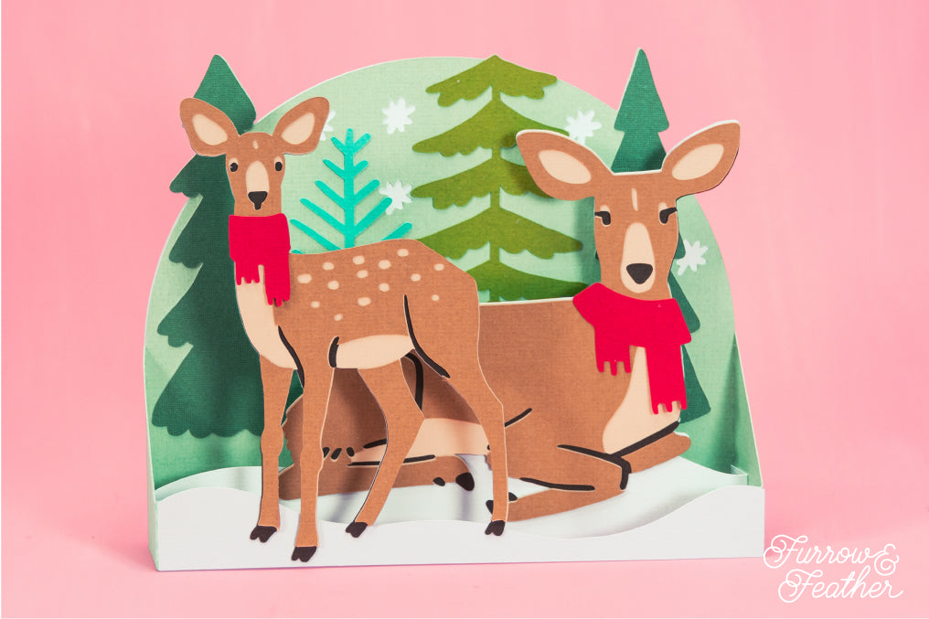 Winter Deer - Christmas Card SVG
