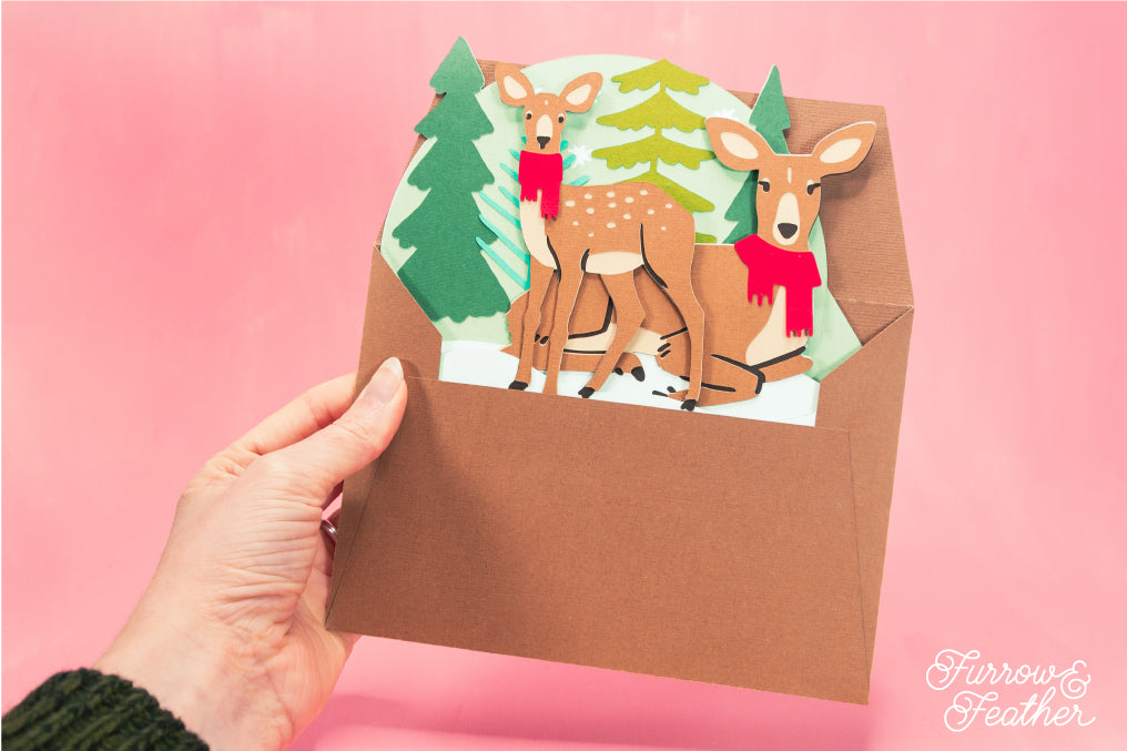 Winter Deer - Christmas Card SVG