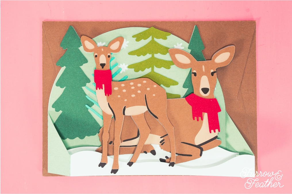 Winter Deer - Christmas Card SVG