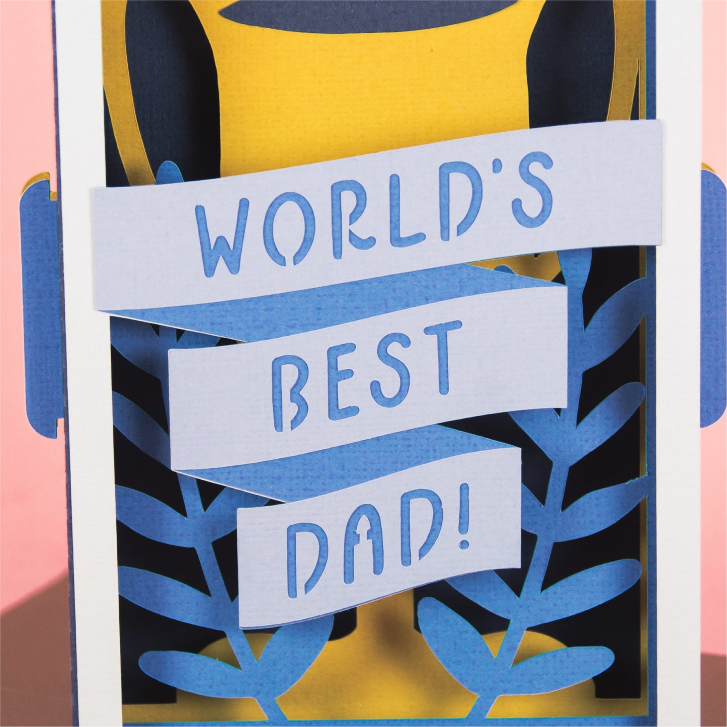 World's Best Dad Trophy Card - 3D Father's Day Card SVG