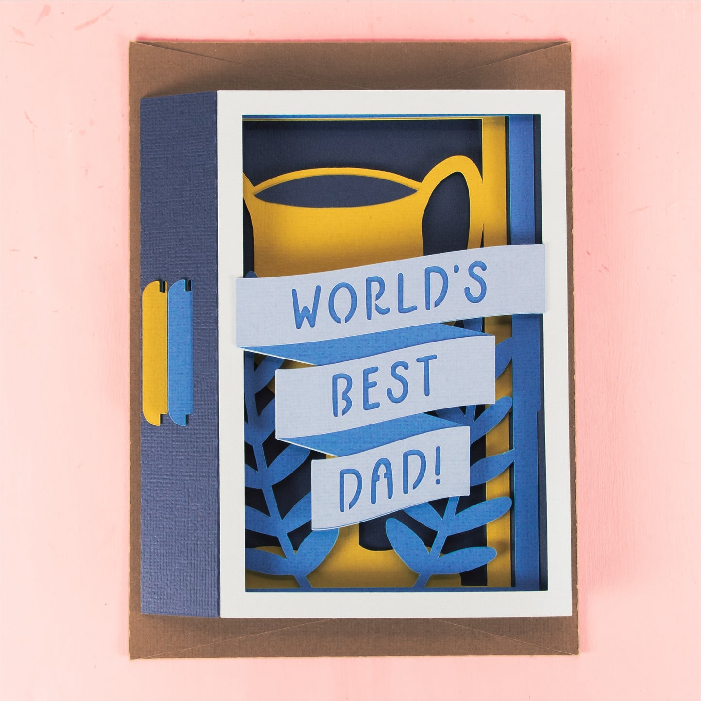 World's Best Dad Trophy Card - 3D Father's Day Card SVG