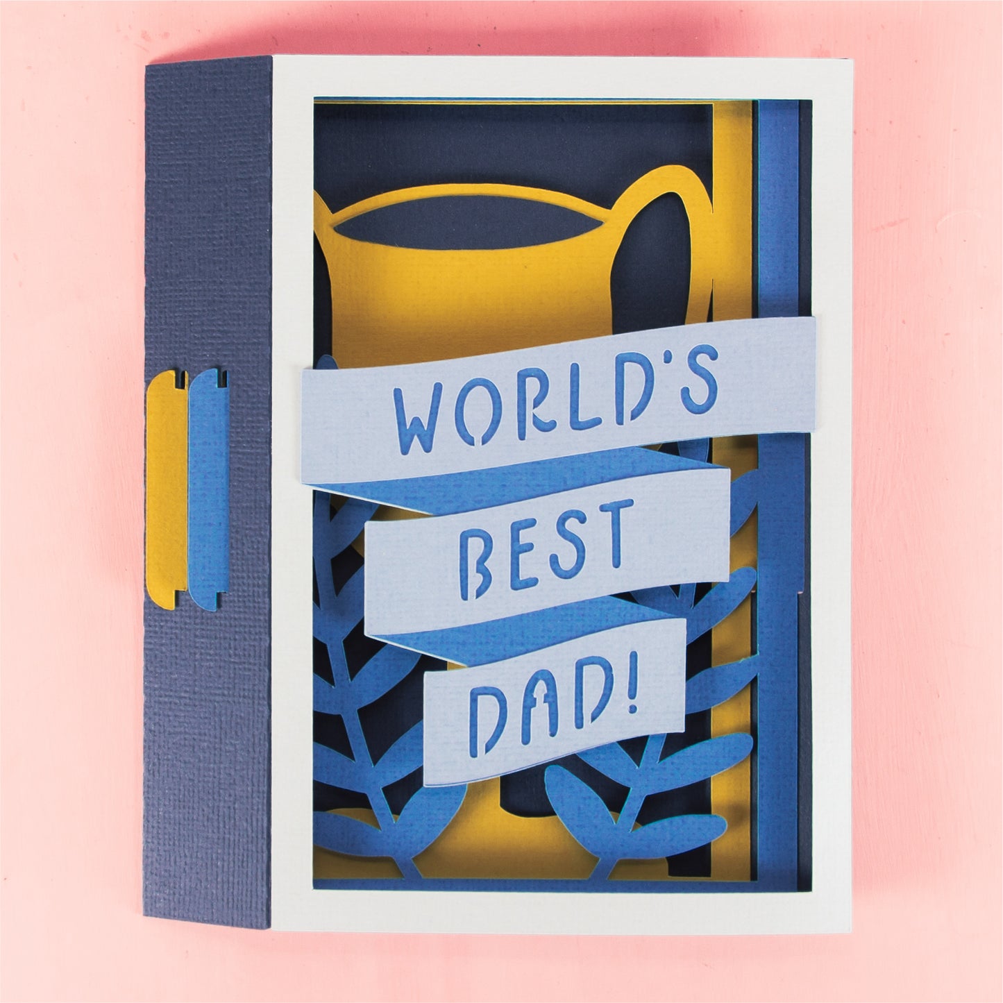 World's Best Dad Trophy Card - 3D Father's Day Card SVG