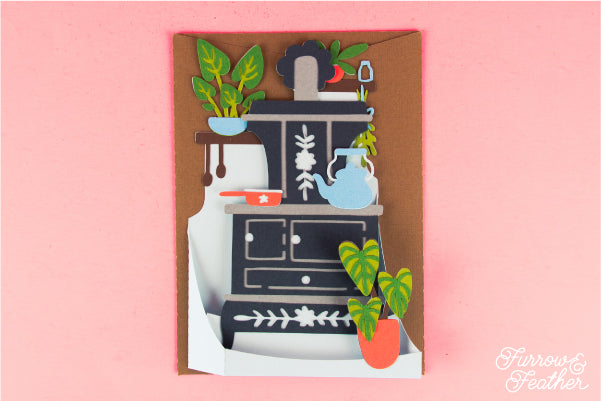 Antique Stove Card SVG