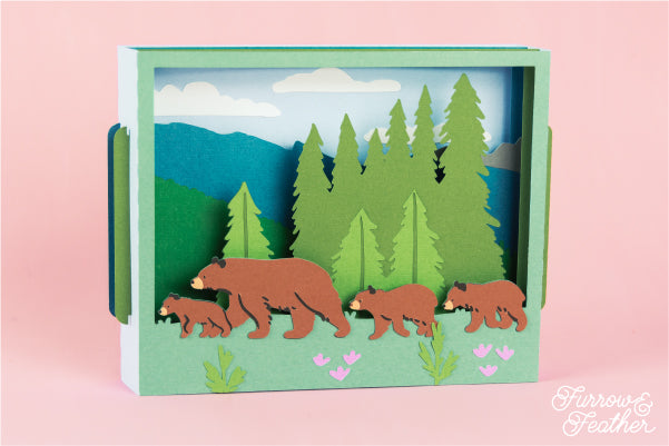 Bears in Forest Card SVG
