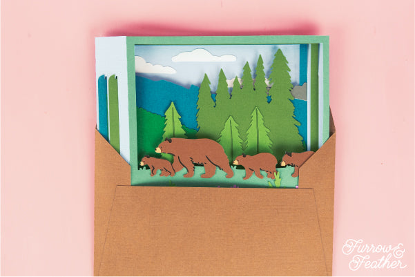 Bears in Forest Card SVG