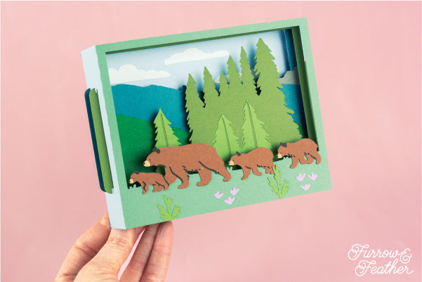 Bears in Forest Card SVG