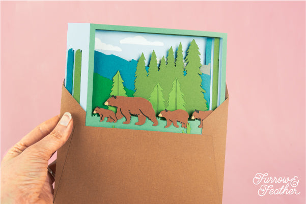 Bears in Forest Card SVG