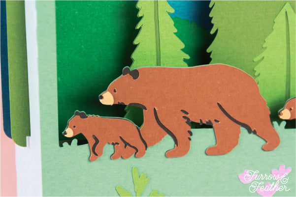 Bears in Forest Card SVG