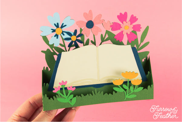Book with Flowers Card SVG