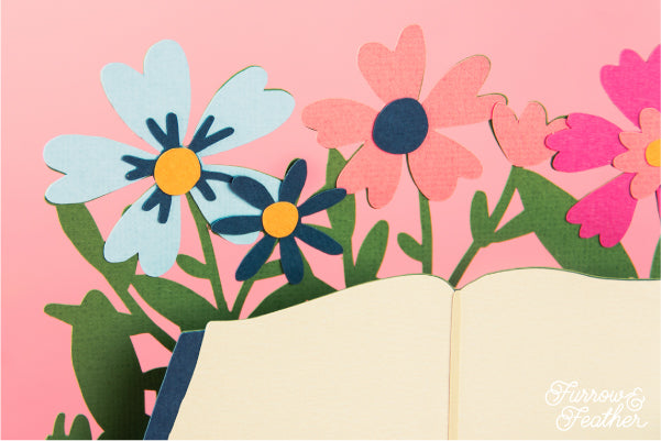 Book with Flowers Card SVG