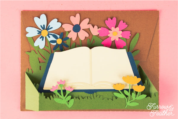 Book with Flowers Card SVG