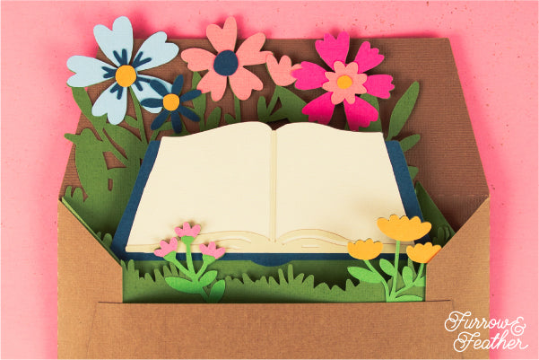 Book with Flowers Card SVG