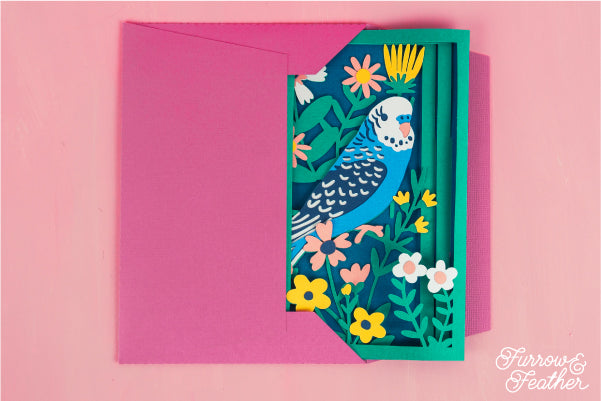 Budgie Parakeet Card SVG