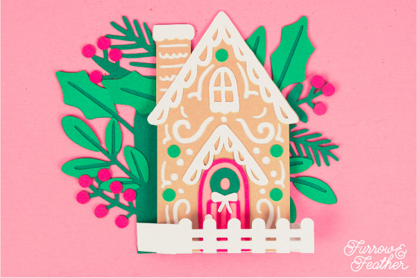 Christmas Gingerbread Cottage Card SVG