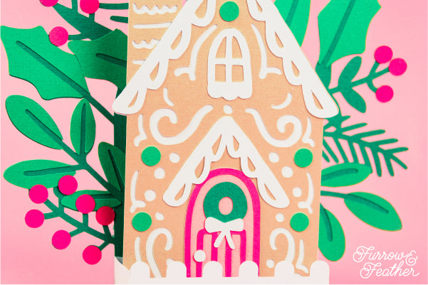Christmas Gingerbread Cottage Card SVG