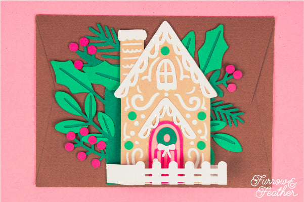 Christmas Gingerbread Cottage Card SVG