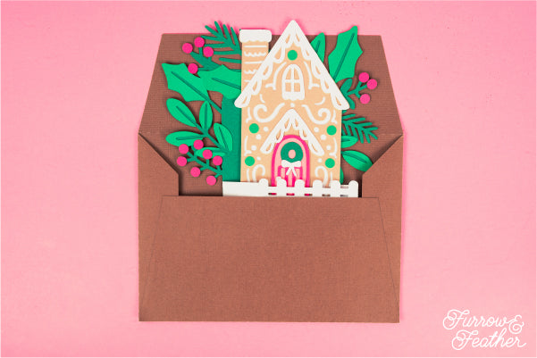 Christmas Gingerbread Cottage Card SVG