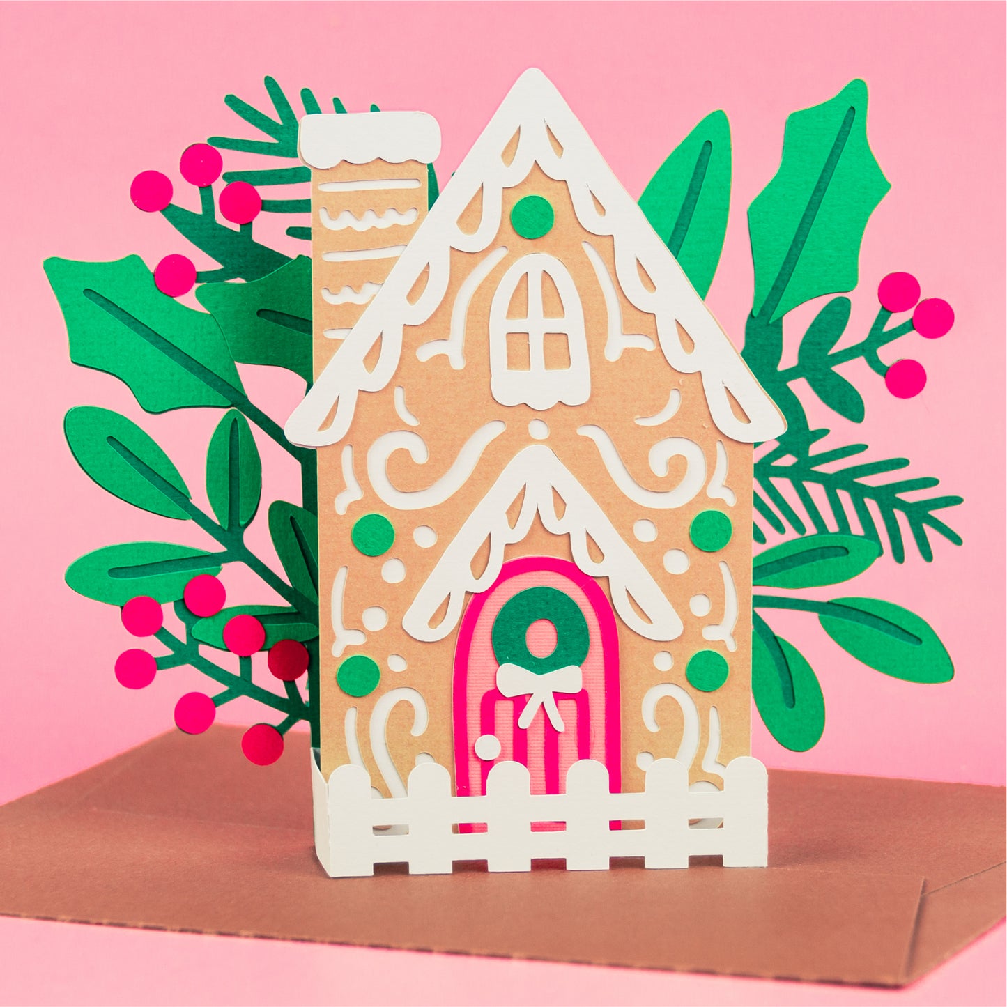 Christmas Gingerbread Cottage Card SVG
