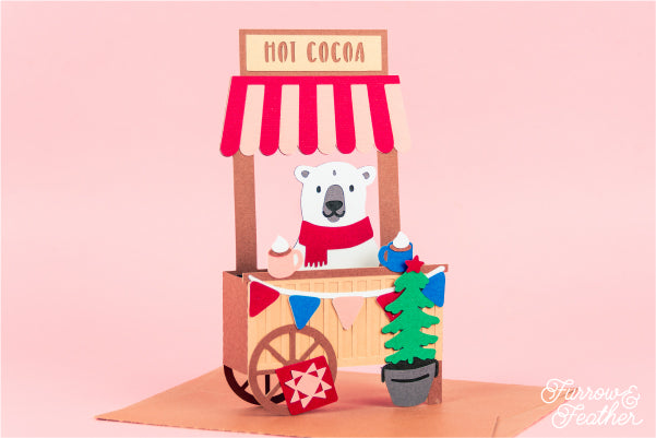 Christmas Hot Cocoa Stand Card SVG