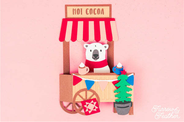 Christmas Hot Cocoa Stand Card SVG