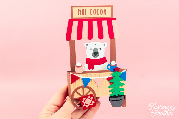 Christmas Hot Cocoa Stand Card SVG